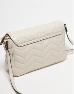 Valentino petal quilted crossbody bag with chain strap in ecru