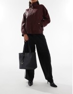 grain tote shopper bag in black